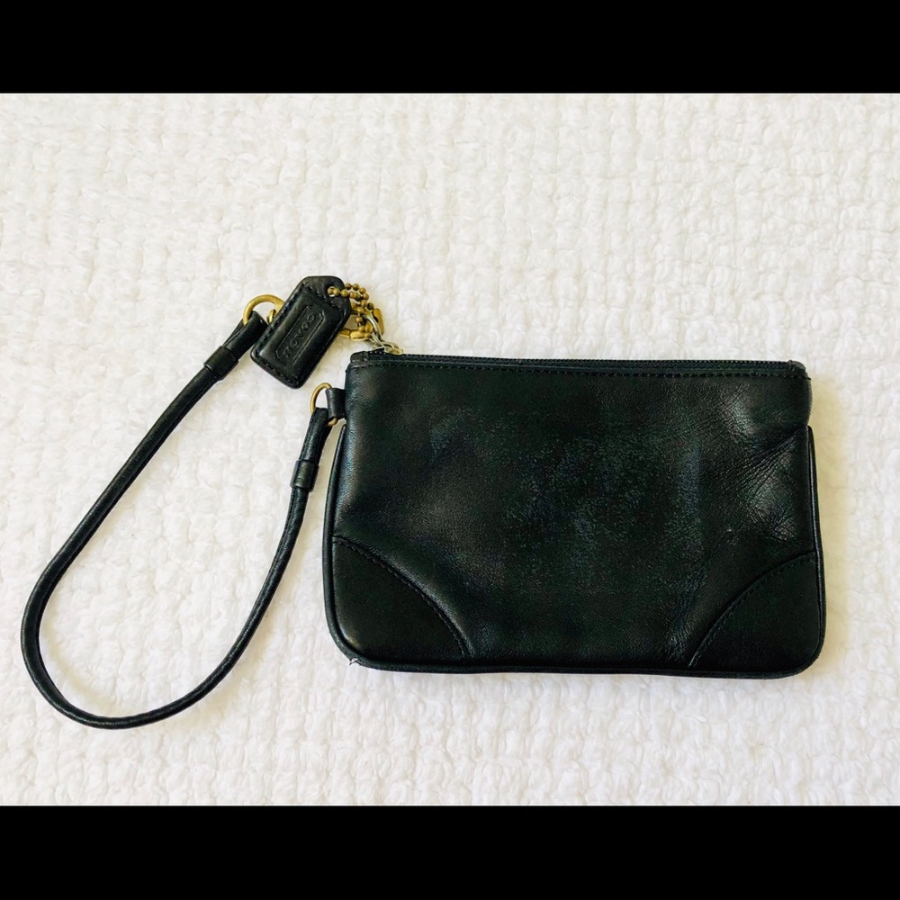 Coach Black Leather Wristlet